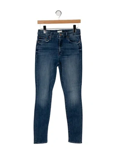 Pre-owned Mother Skinny Leg Pants In Blue
