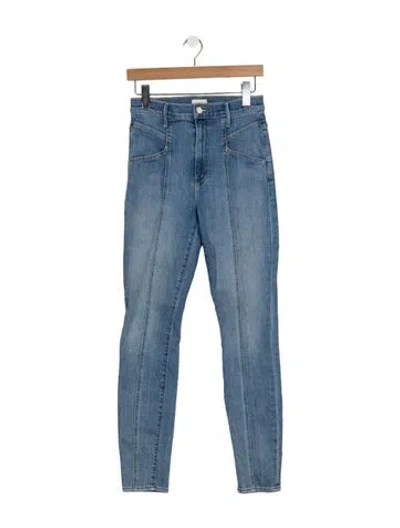 Pre-owned Mother Skinny Leg Pants In Blue