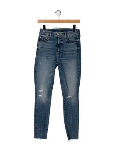Pre-owned Mother Skinny Leg Pants In Blue