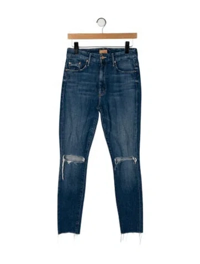 Pre-owned Mother Skinny Leg Pants In Blue