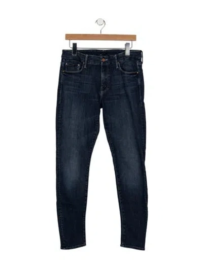 Pre-owned Mother Skinny Leg Pants In Blue