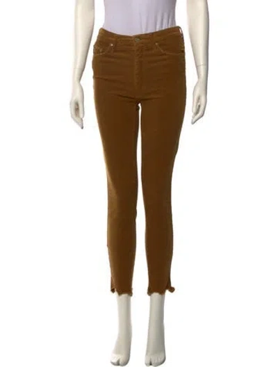Pre-owned Mother Skinny Leg Pants In Brown