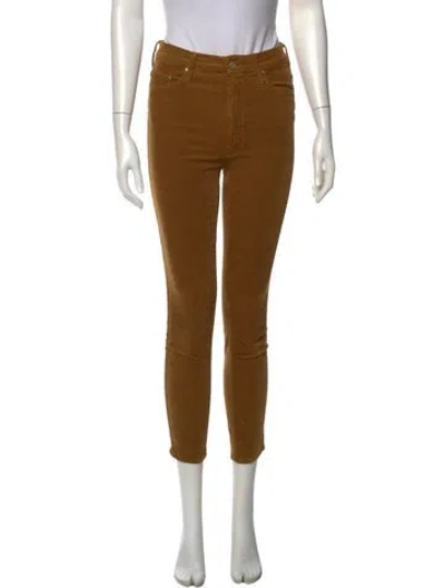Pre-owned Mother Skinny Leg Pants In Brown