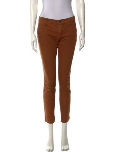 Pre-owned Mother Skinny Leg Pants In Brown