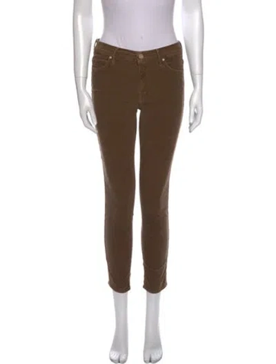 Pre-owned Mother Skinny Leg Pants In Brown