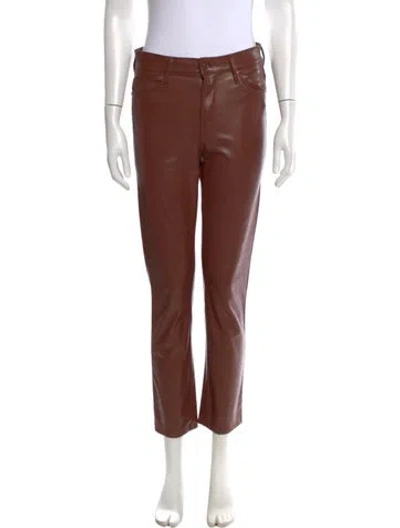 Pre-owned Mother Skinny Leg Pants In Brown