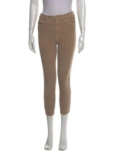 Pre-owned Mother Skinny Leg Pants In Brown