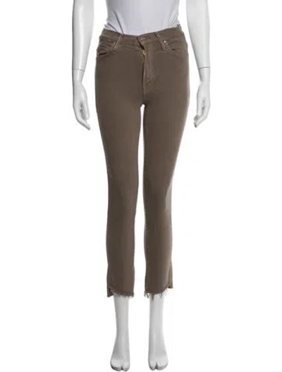 Pre-owned Mother Skinny Leg Pants In Brown