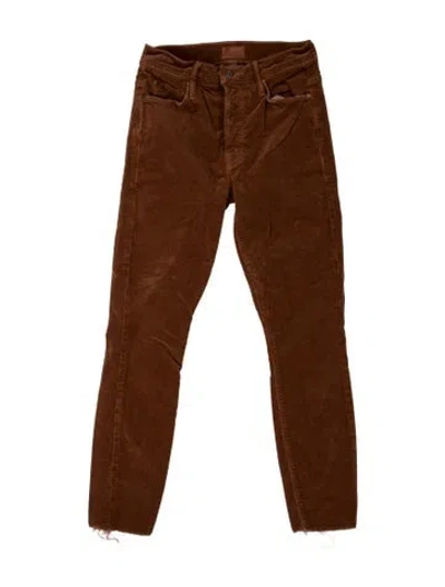 Pre-owned Mother Skinny Leg Pants In Brown