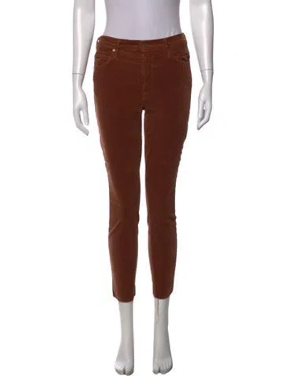 Pre-owned Mother Skinny Leg Pants In Brown