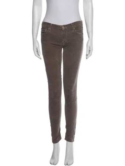Pre-owned Mother Skinny Leg Pants In Gray