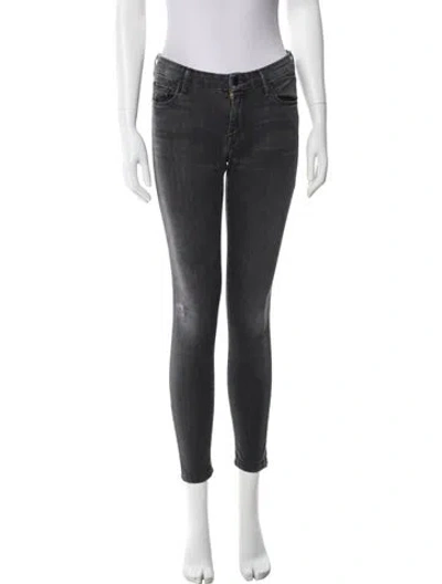 Pre-owned Mother Skinny Leg Pants In Gray