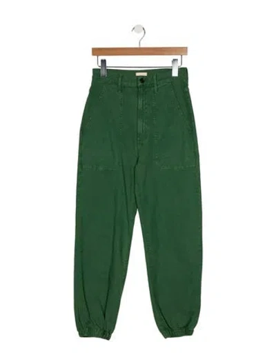 Pre-owned Mother Skinny Leg Pants In Green