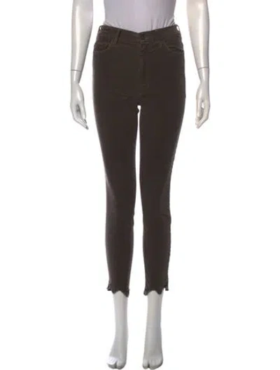 Pre-owned Mother Skinny Leg Pants In Green