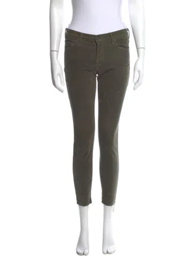 Pre-owned Mother Skinny Leg Pants In Green