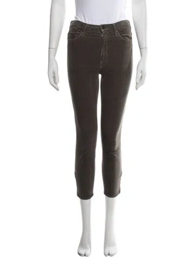 Pre-owned Mother Skinny Leg Pants In Green