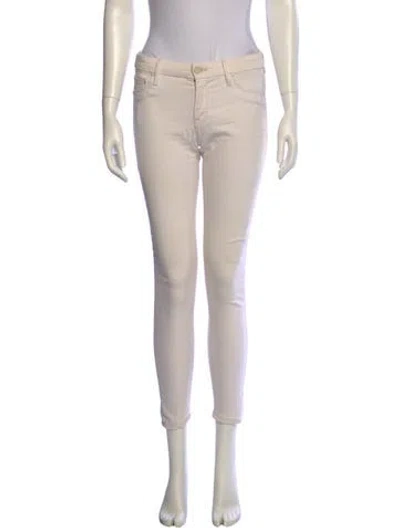 Pre-owned Mother Skinny Leg Pants In Neutral
