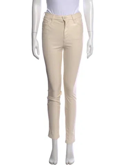 Pre-owned Mother Skinny Leg Pants In Neutral