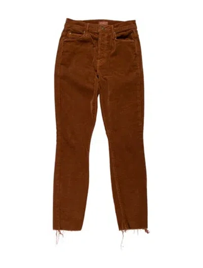 Pre-owned Mother Skinny Leg Pants In Orange