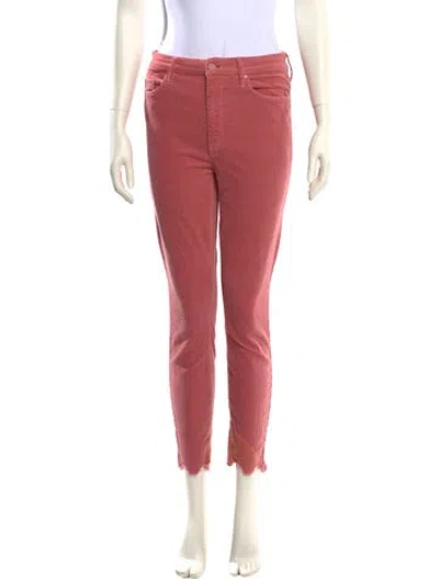 Pre-owned Mother Skinny Leg Pants In Pink