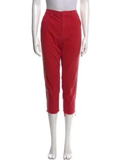 Pre-owned Mother Skinny Leg Pants In Red