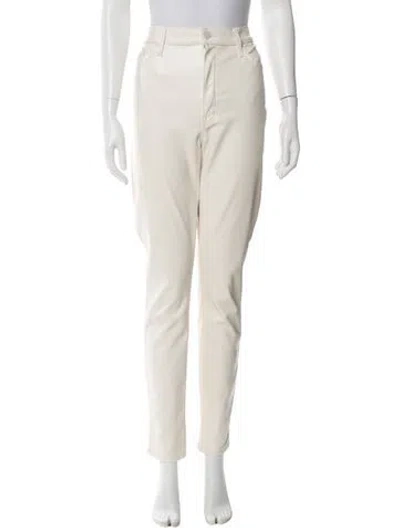 Pre-owned Mother Skinny Leg Pants In White