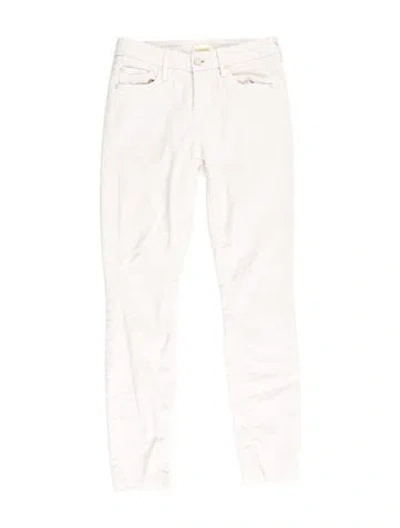 Pre-owned Mother Skinny Leg Pants In White