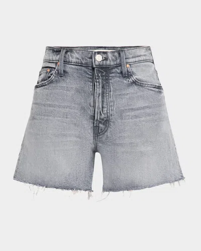 Mother Skipper Frayed Denim Shorts In Lets Ride