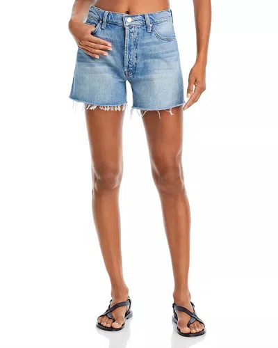 Mother Skipper High Rise Cut Off Shorts In Leap At The Chance In Blue