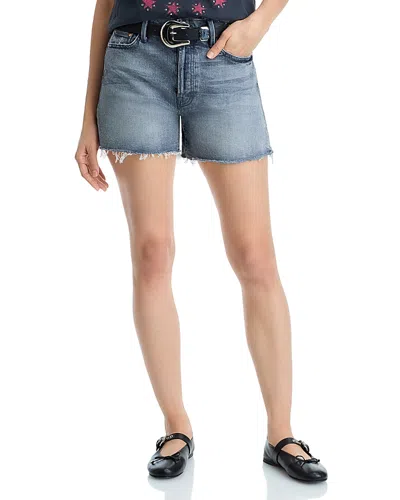Mother Skipper High Rise Denim Shorts In Lets Ride