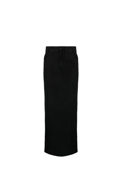 Mother Snacks! The Candy Stick Denim Skirt In Black
