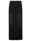 Mother Gonna The Fun Dip Slice In Denim Nero  Donna In Black