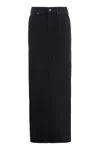Mother Gonna The Fun Dip Slice In Denim Nero  Donna In Black
