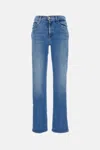 Mother Sky Blue High-rise Straight Jeans In Blue