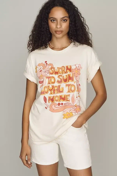 Mother Sleepover Boyfriend Graphic Tee In White