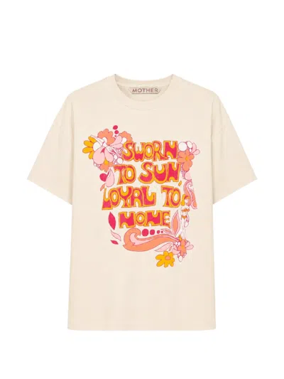 Mother Sleep-over Graphic-print T-shirt In Neutral
