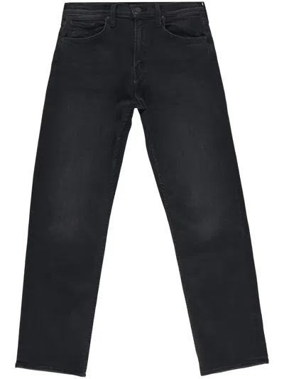 Mother Smarty Pants High-rise Straight-leg Jeans In Black
