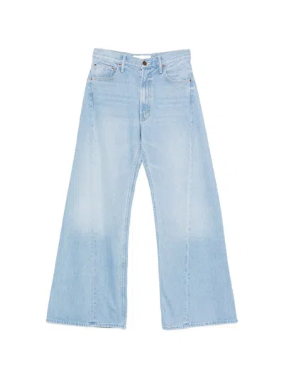 Mother Snacks Central Seam Wide Leg Jeans In Blue