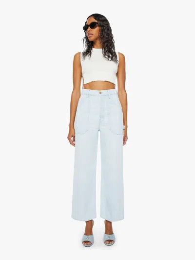 Mother Snacks! High Waisted Smoothie Carpenter Ankle Over Ice Jeans In Blue - Size 34