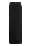 Mother Gonna The Fun Dip Slice In Denim Nero  Donna In Black