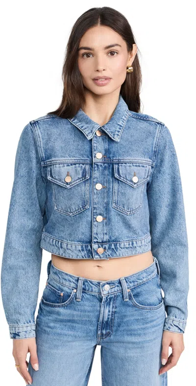 Mother The Sugar Cone Skimp Cropped Denim Jacket In Mouthful