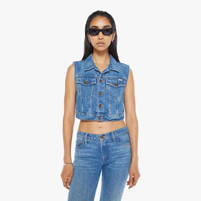 Mother Snacks! The Chiclet Vest Dine N' Dash Shirt In Light Blue