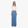 Mother Snacks! The Chip Clip Maxi Fray Jerky Skirt In Blue