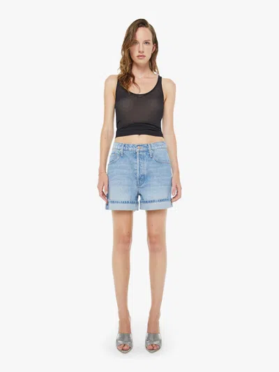 Mother Snacks! The Culotte Cuffed Shorts Byob In Blue