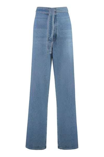 MOTHER SNACKS! THE FOLD IN FUNNEL WIDE-LEG JEANS