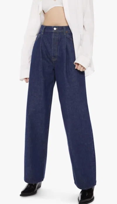 Mother Snacks! The Fun Dip Ankle Fray Jeans In Cold Brew In Blue