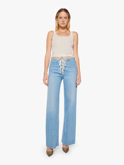 Mother Snacks! The Laced Up Smoothie Sneak Munchies Jeans In Blue
