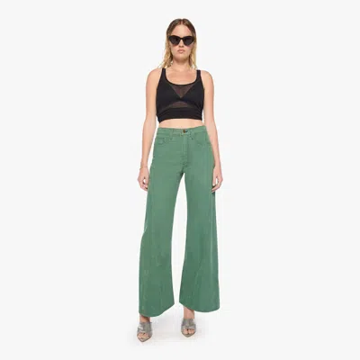 Mother Snacks! The Lemon Twist Sneak Dark Ivy Pants In Green