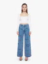 Mother The Mid Rise Double Dip Nerdy Jeans In Alphabet Soup In Blue