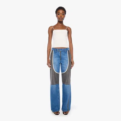 Mother Snacks! The Moto Smoothie Sneak Quik Jeans In Blue